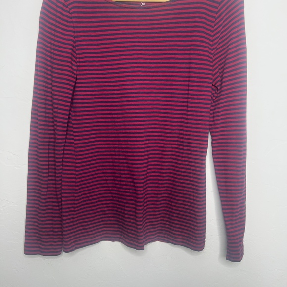 J Crew Mercantile Women's Long Sleeve Artist Tee, Red and Blue Stripe, Small - Picture 3 of 8